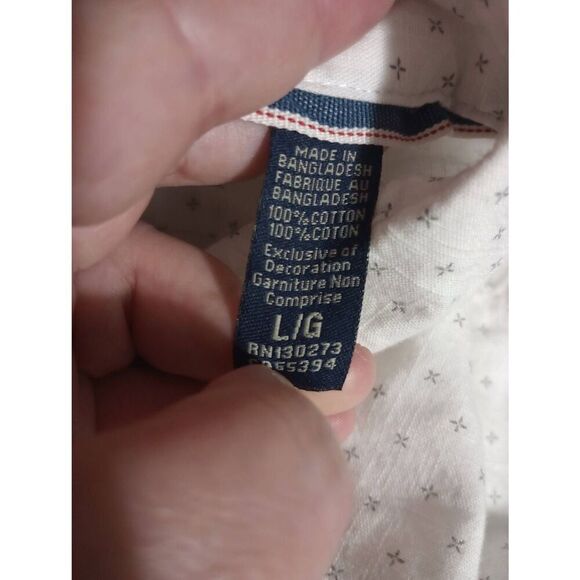 Wrangler Shirt Men's Large White Tan Button Front Rodeo - Picture 7 of 8